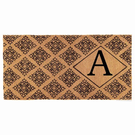 Monogram Door Mat, Black, Natural, 36 in W x 72 in L